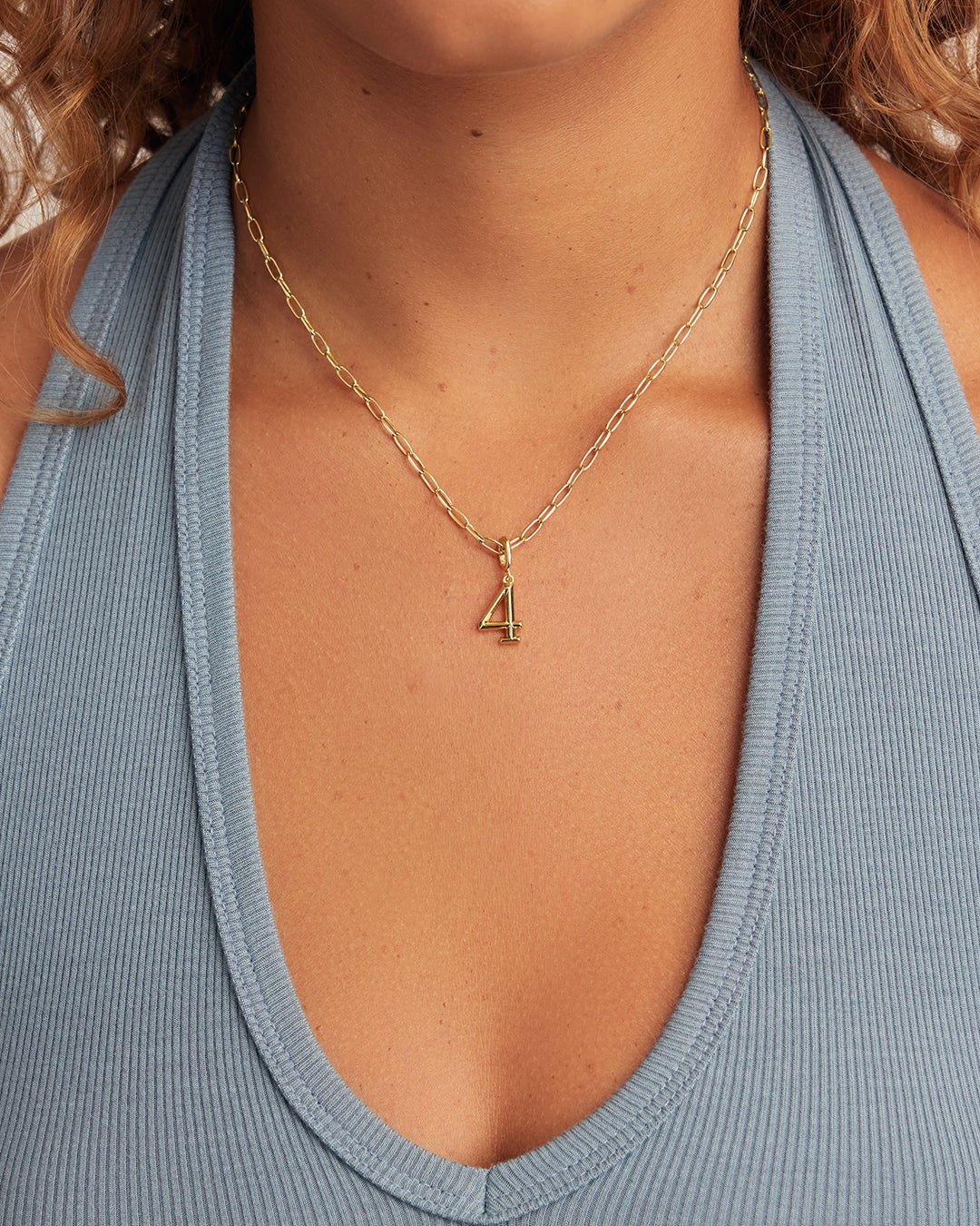 Scout Number Charm || option::18K Gold Plated, 4