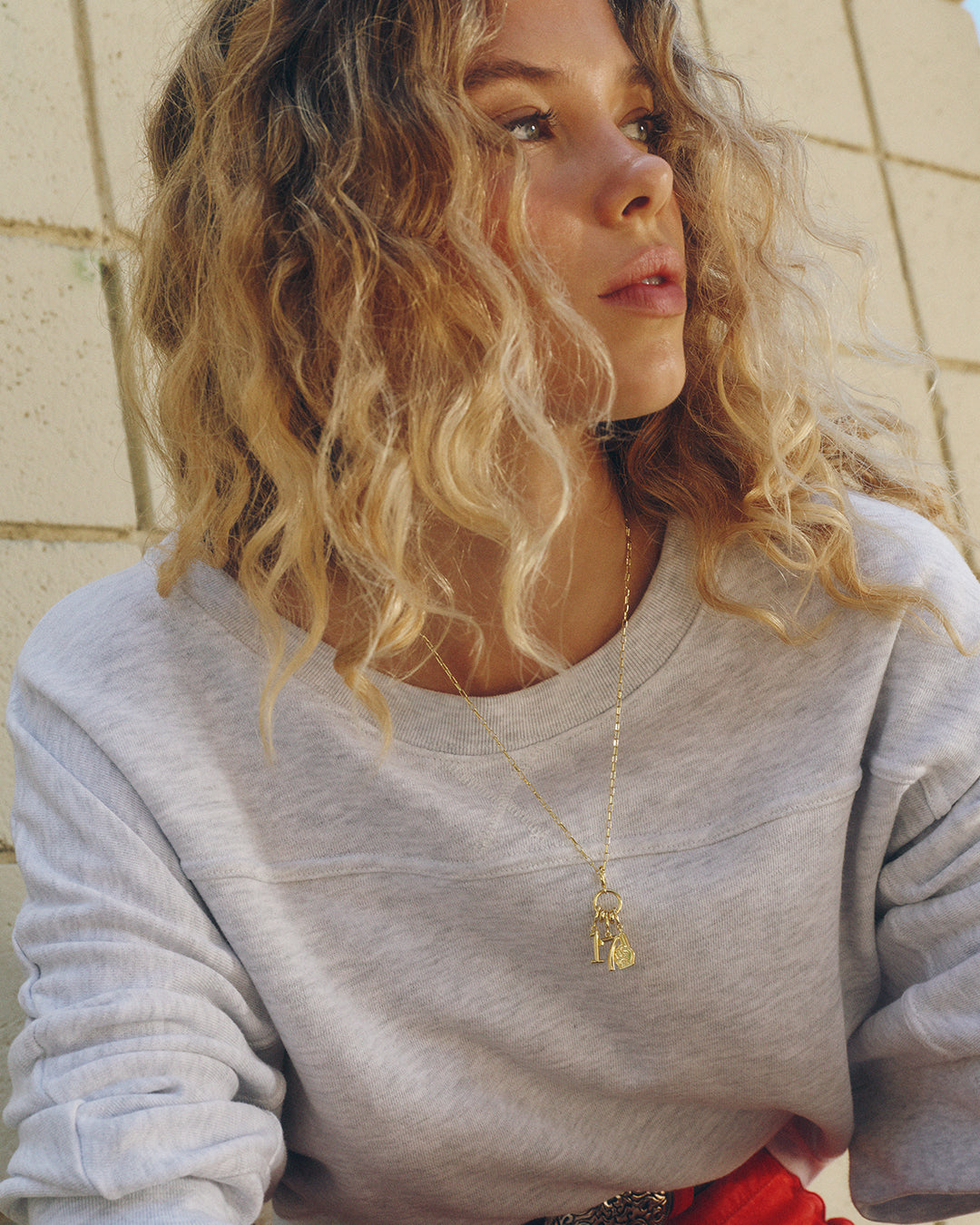 Scout Number Charm || option::18K Gold Plated, 4