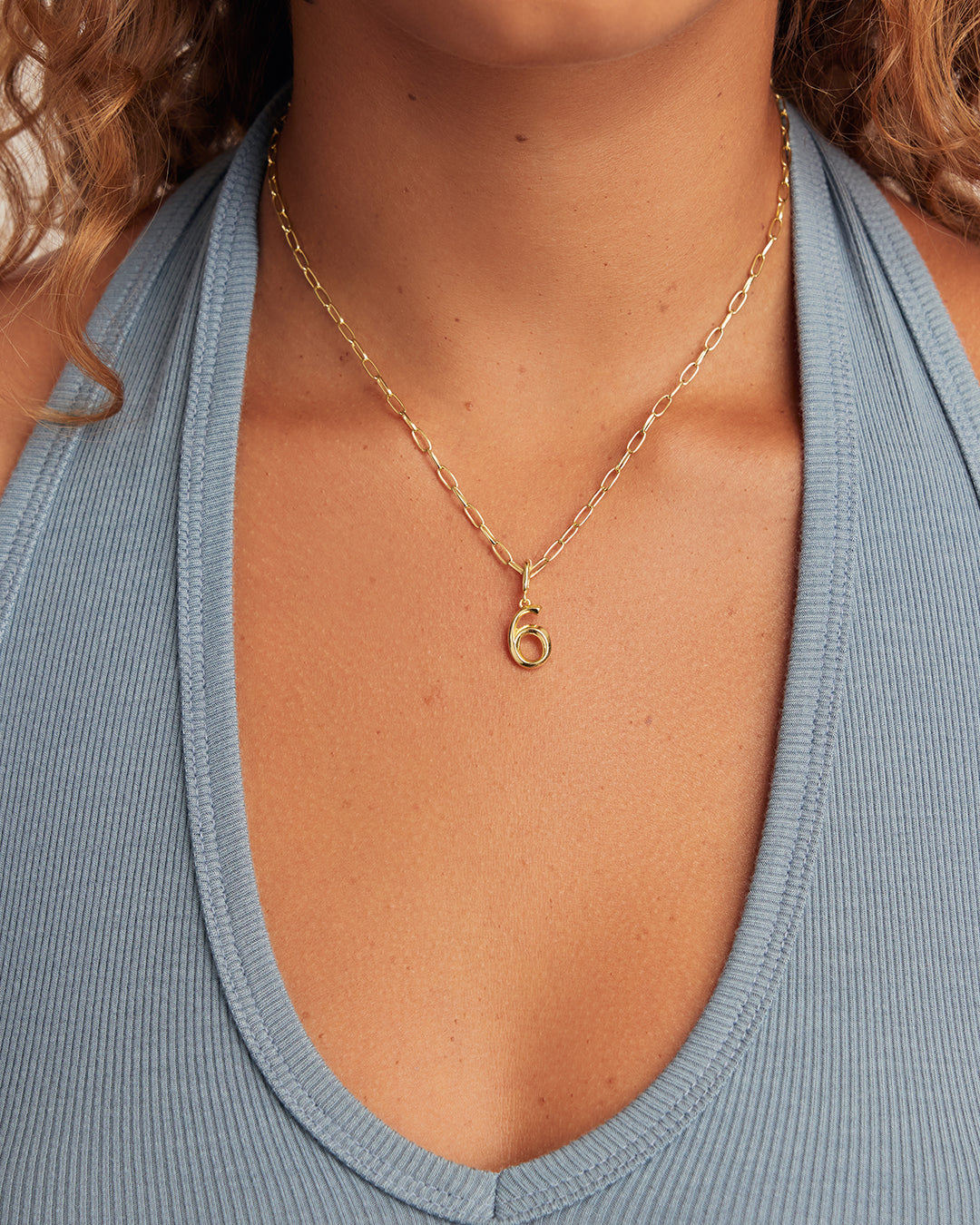 Scout Number Charm || option::18K Gold Plated, 6
