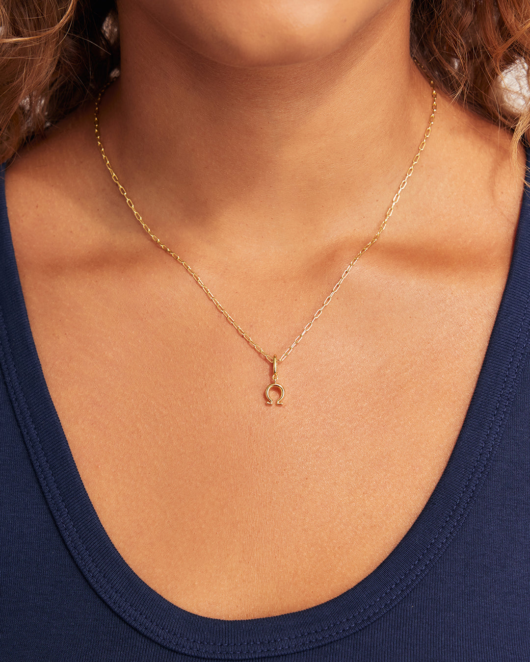Ryder Alphabet Charm || option::18K Gold Plated, Omega