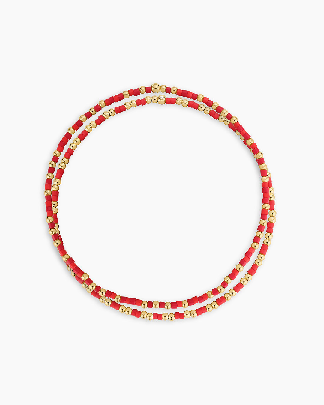 Scout Beaded Bracelet || option::18K Gold Plated, Red