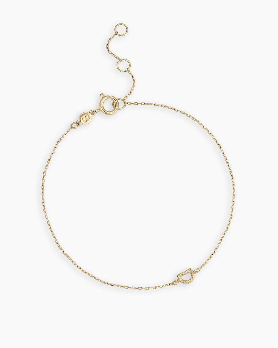 14k Gold Crew Alphabet Bracelet || option::14K Solid Gold, D