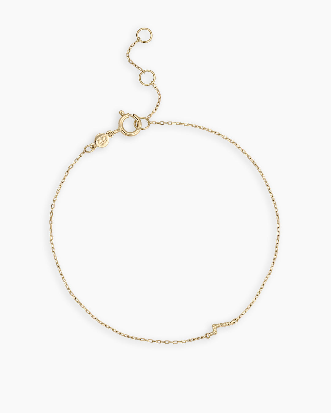 14k Gold Crew Alphabet Bracelet || option::14K Solid Gold, L