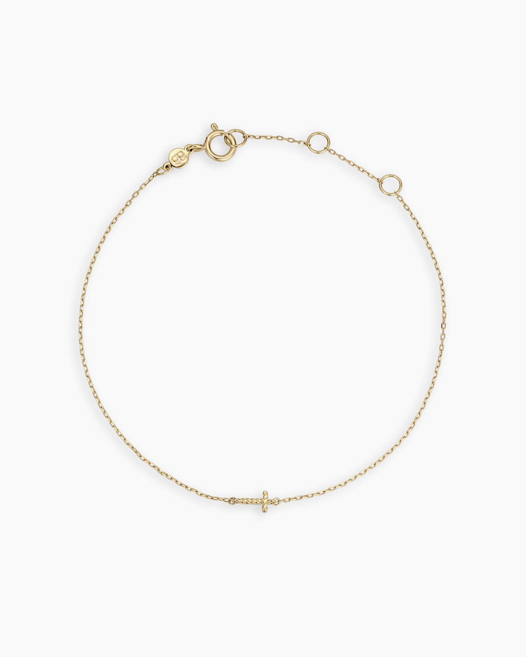 14k Gold Crew Alphabet Bracelet || option::14K Solid Gold, T