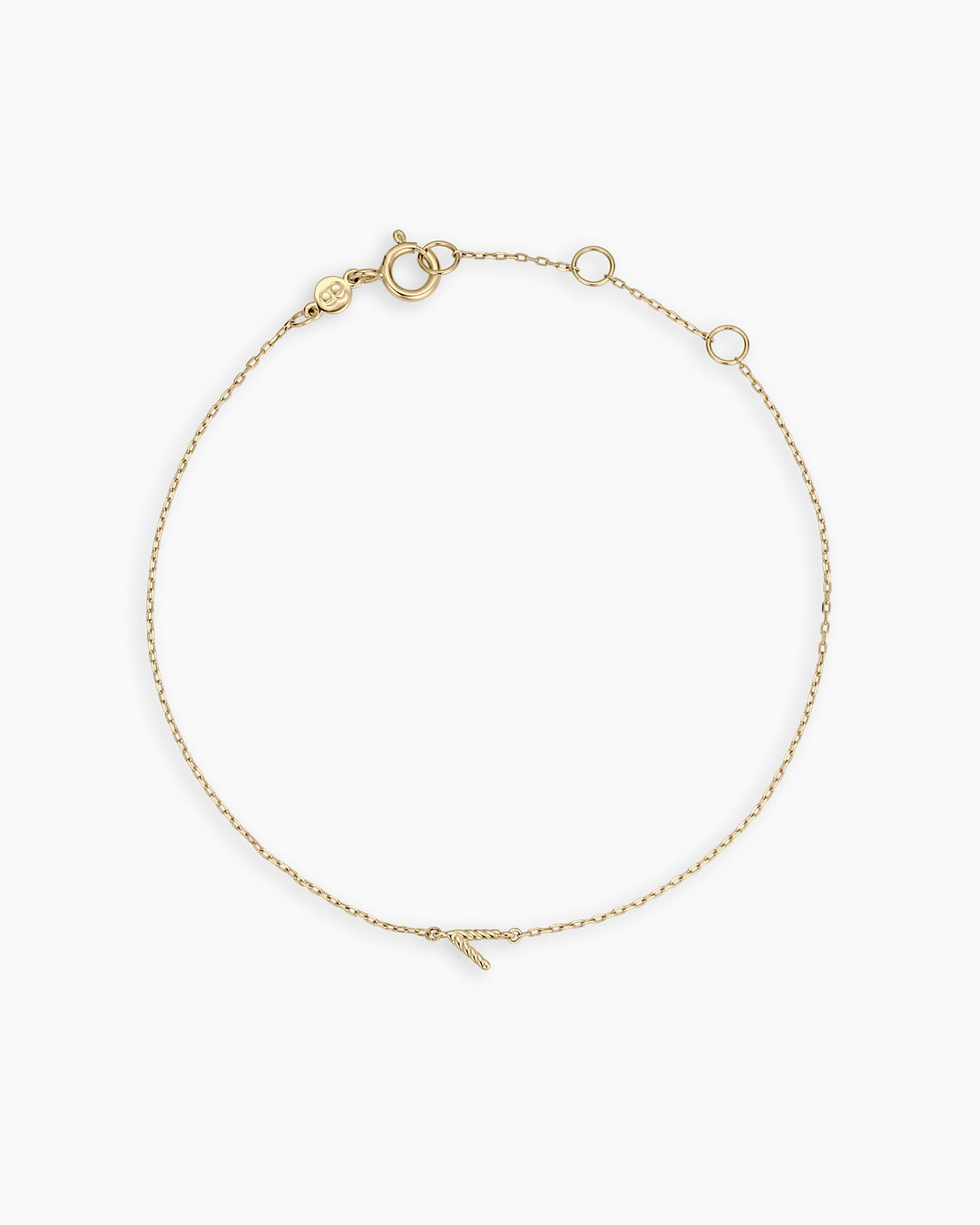 14k Gold Crew Alphabet Bracelet || option::14K Solid Gold, V