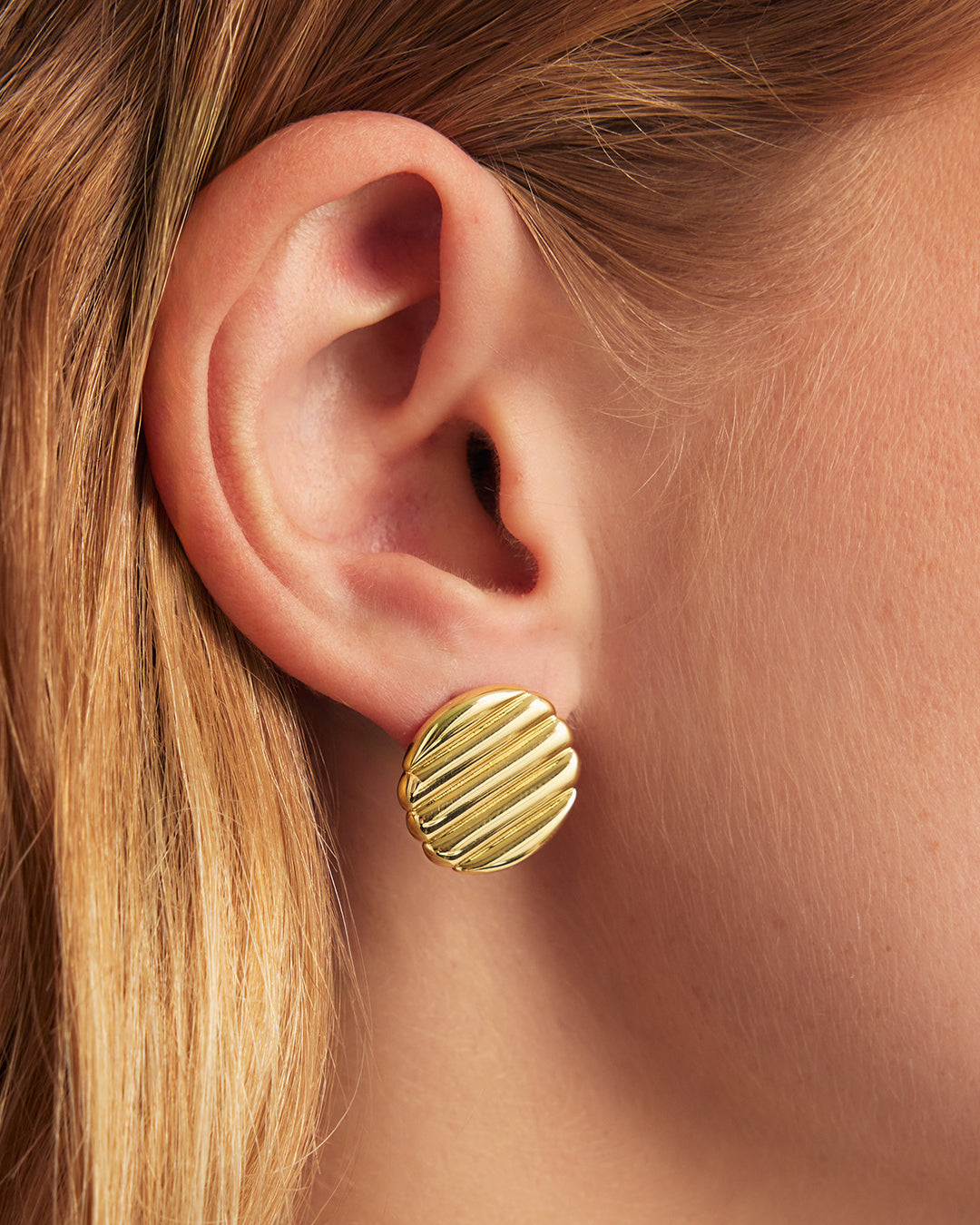 Melrose Diagonal Studs || option::18K Gold Plated