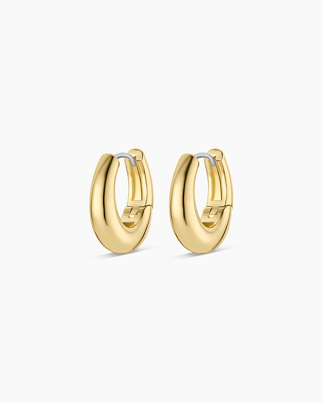 Lou Oval Huggies || option::18K Gold Plated