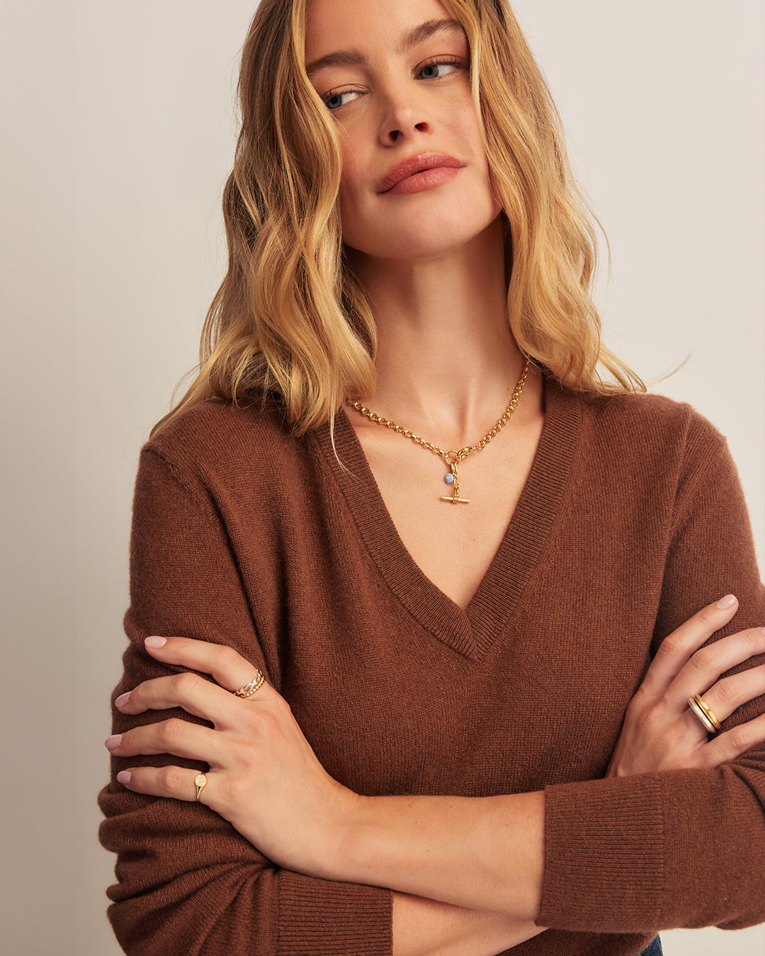 Toggle Charm || option::18K Gold Plated