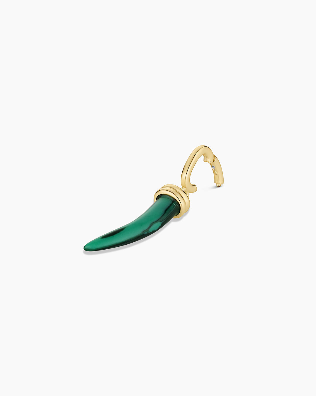 Malachite Tusk Charm || option::18K Gold Plated