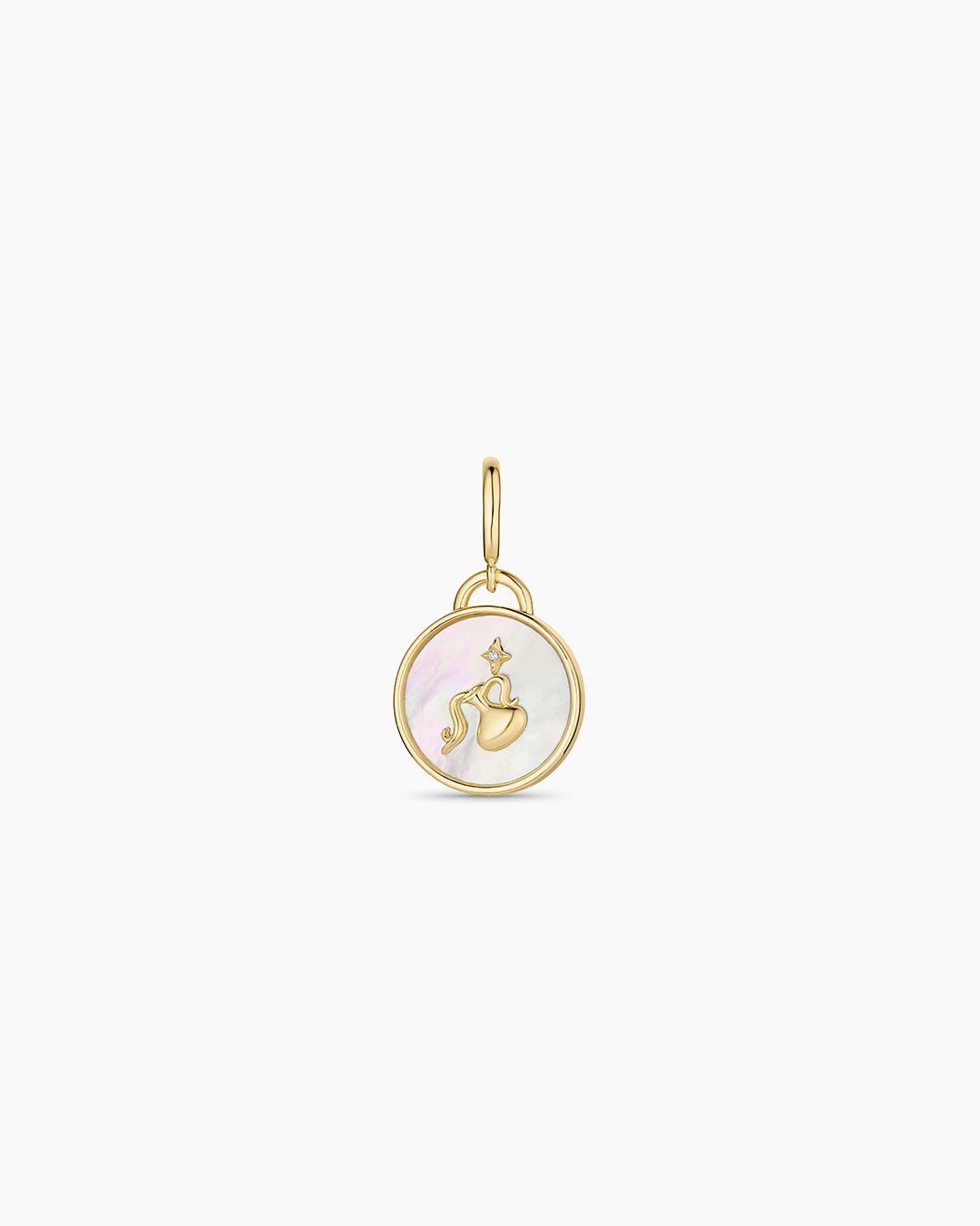  Vintage Zodiac Charm || option::18K Gold Plated, Aquarius