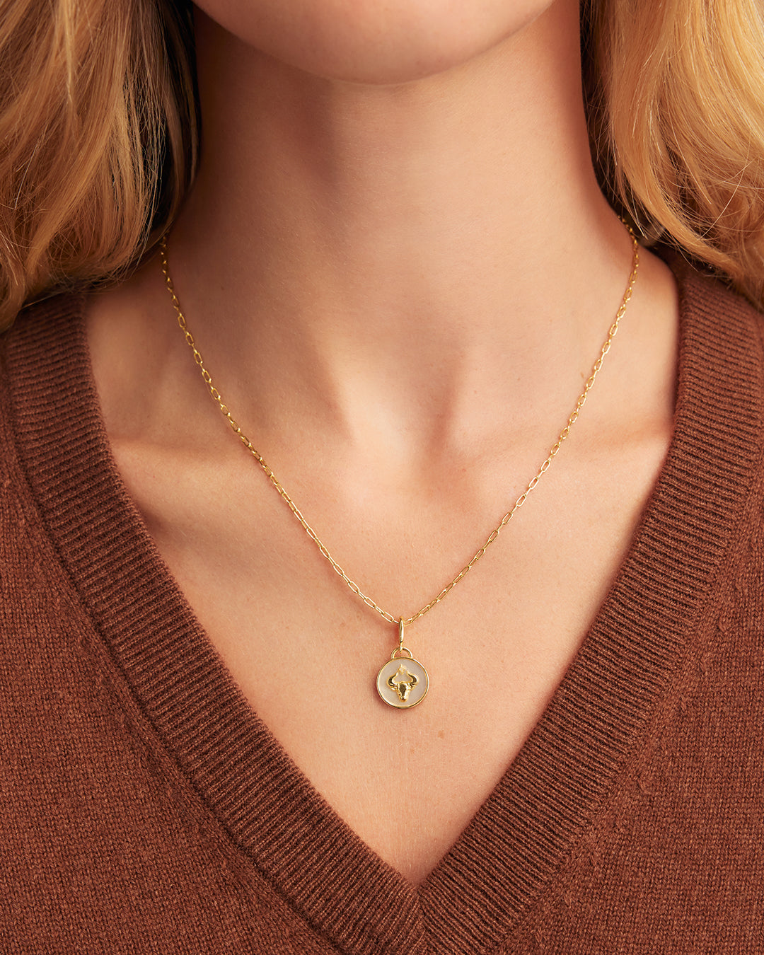  Vintage Zodiac Charm || option::18K Gold Plated, Taurus