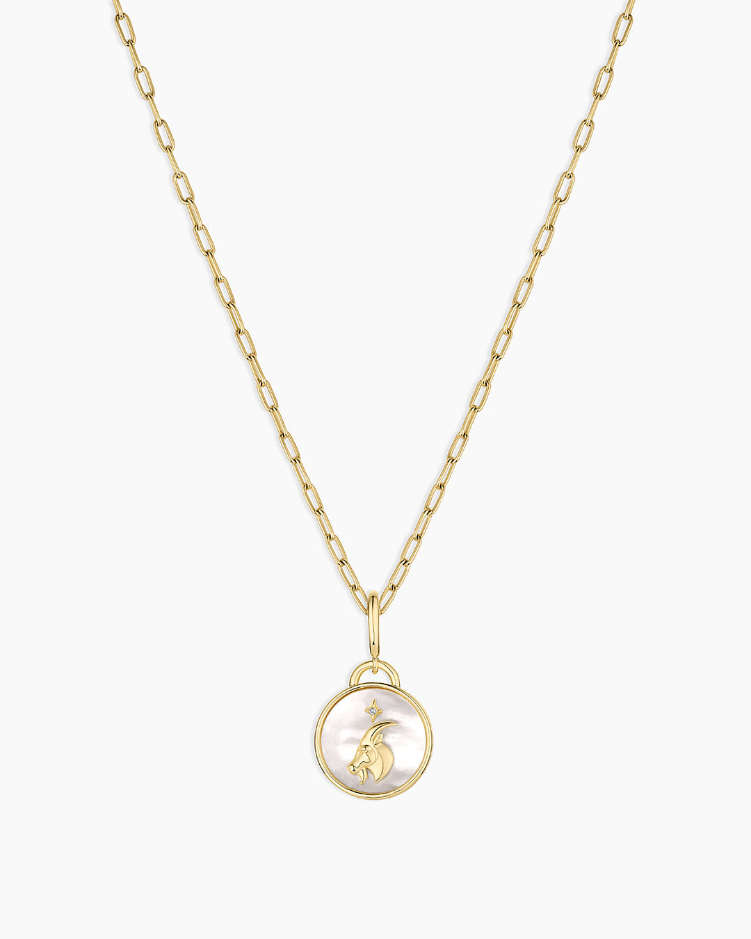 Vintage Zodiac Charm Necklace  || option::18K Gold Plated, Capricorn