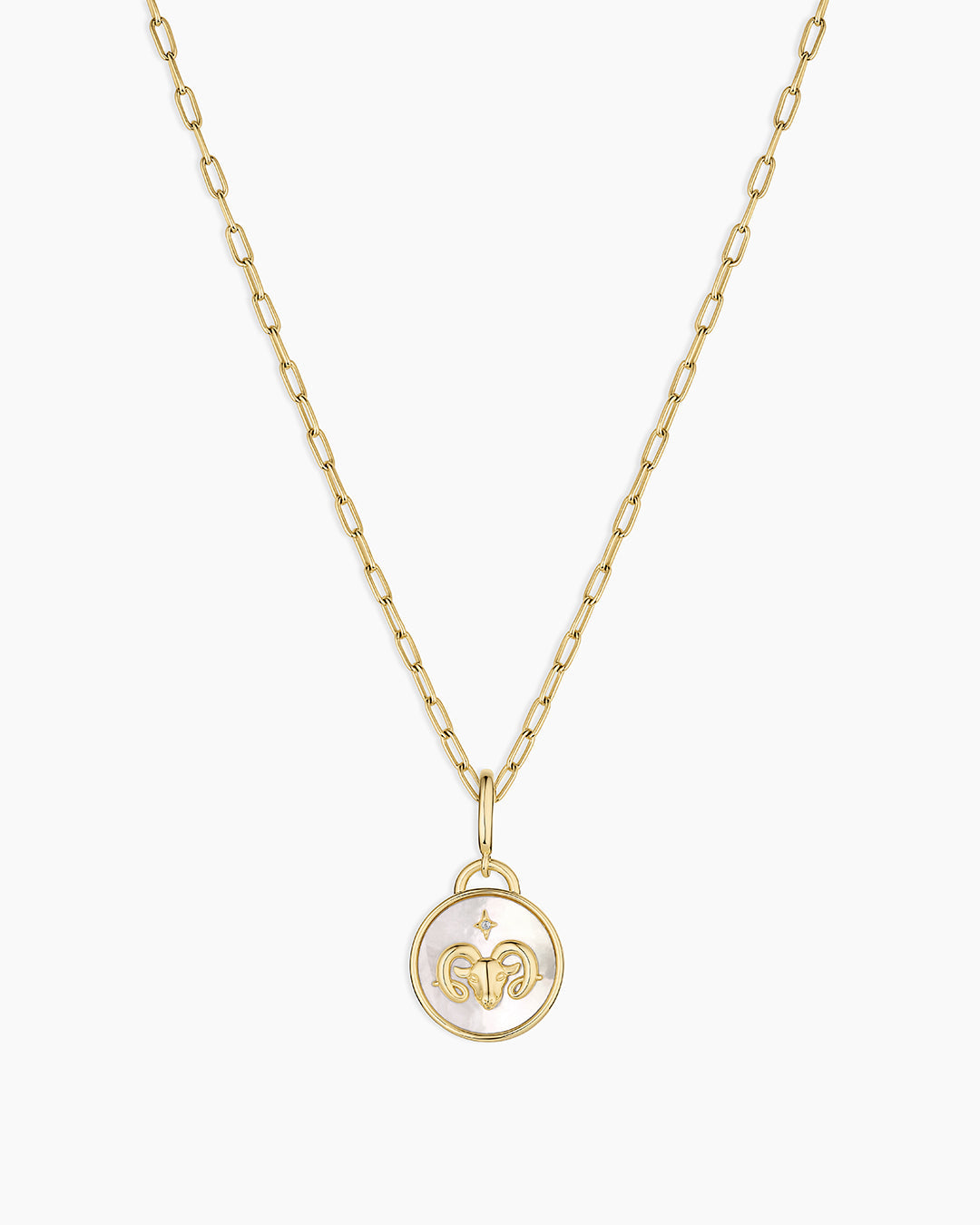 Vintage Zodiac Charm Necklace  || option::18K Gold Plated, Aries