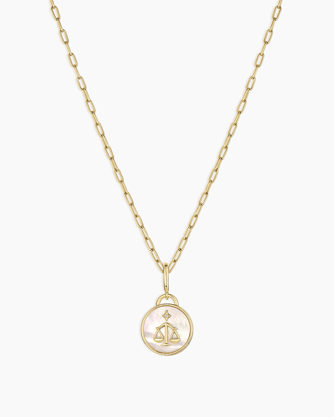Vintage Zodiac Charm Necklace  || option::18K Gold Plated, Libra
