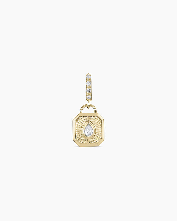 14K Lab Grown Diamond Burst Charm || option::14K Solid Gold