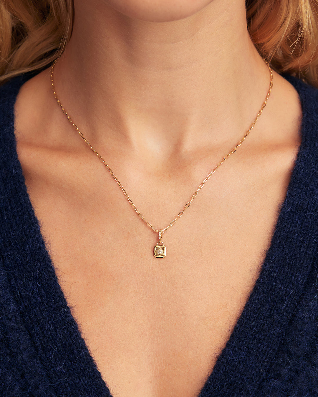 14K Lab Grown Diamond Burst Charm || option::14K Solid Gold