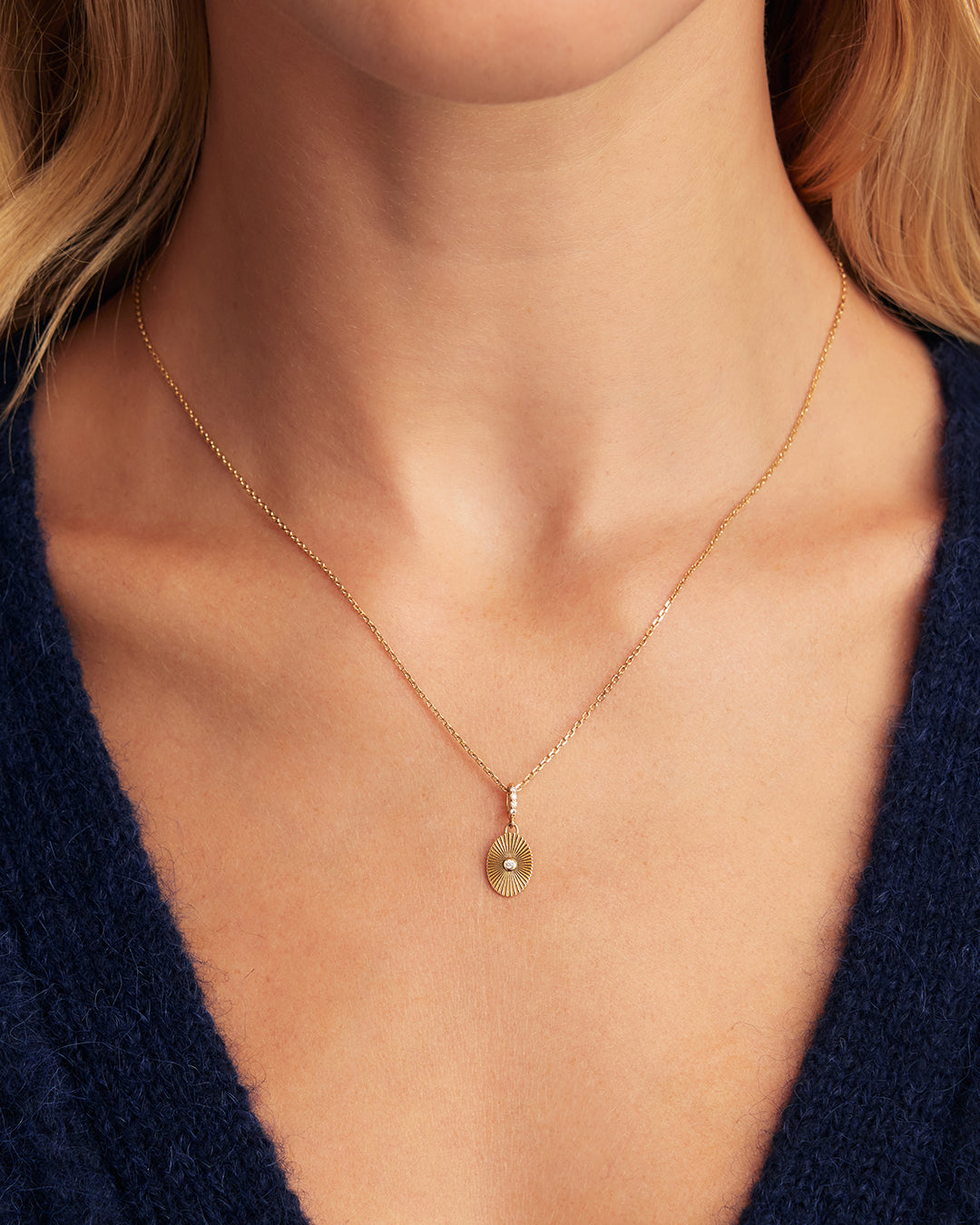14K Diamond Golden Hour Charm || option::14K Solid Gold
