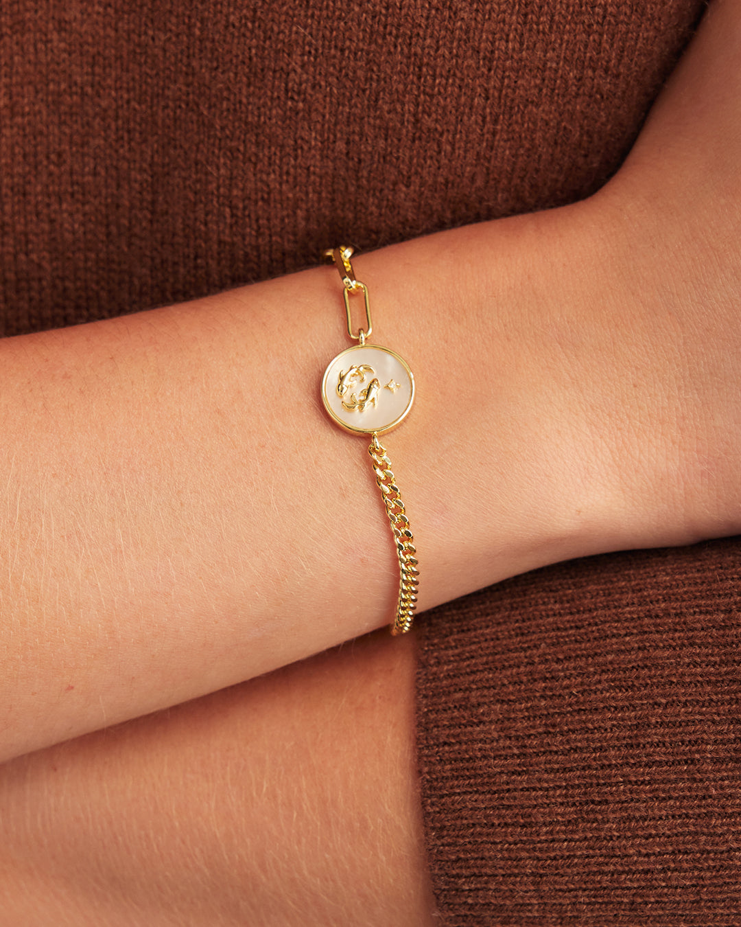 Vintage Zodiac Bracelet || option::18K Gold Plated, Pisces