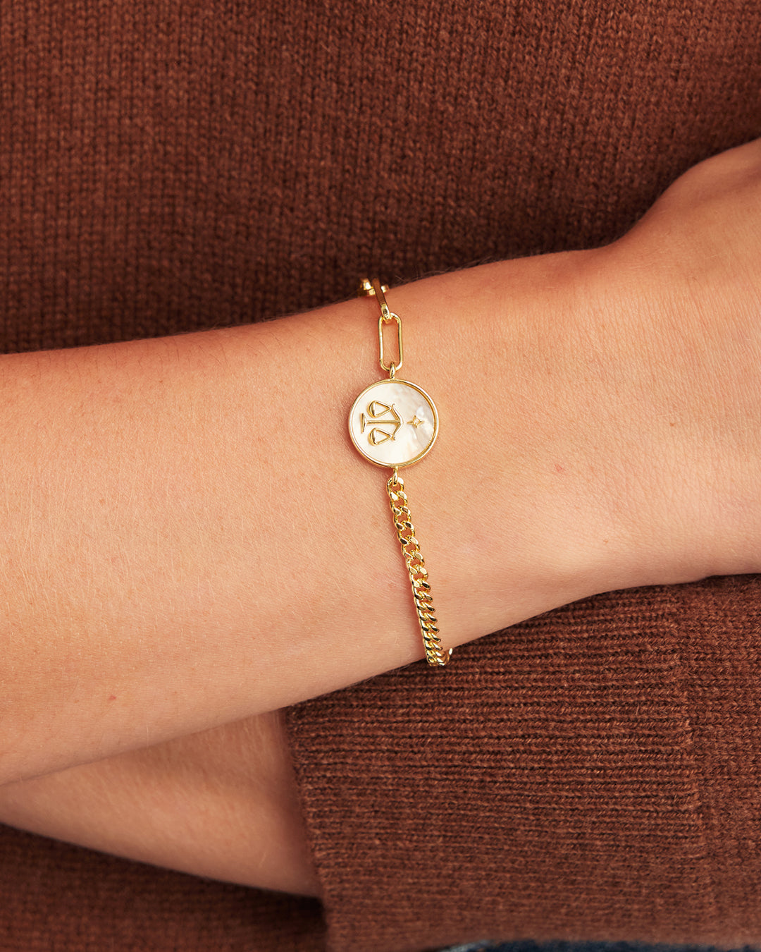 Vintage Zodiac Bracelet || option::18K Gold Plated, Libra