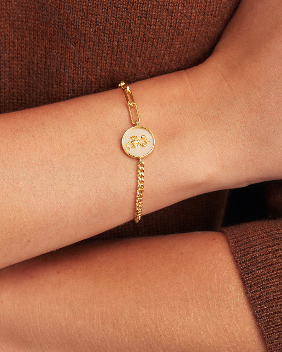 Vintage Zodiac Bracelet || option::18K Gold Plated, Scorpio
