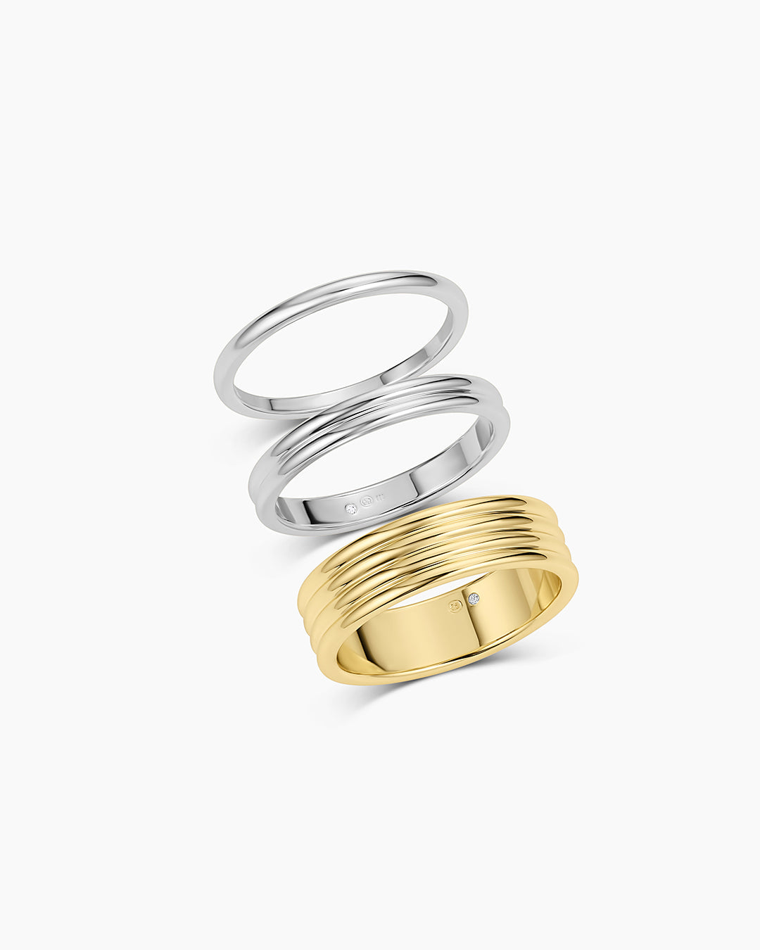 Melrose Mixed Ring Set || option::18K Gold & Silver Plated
