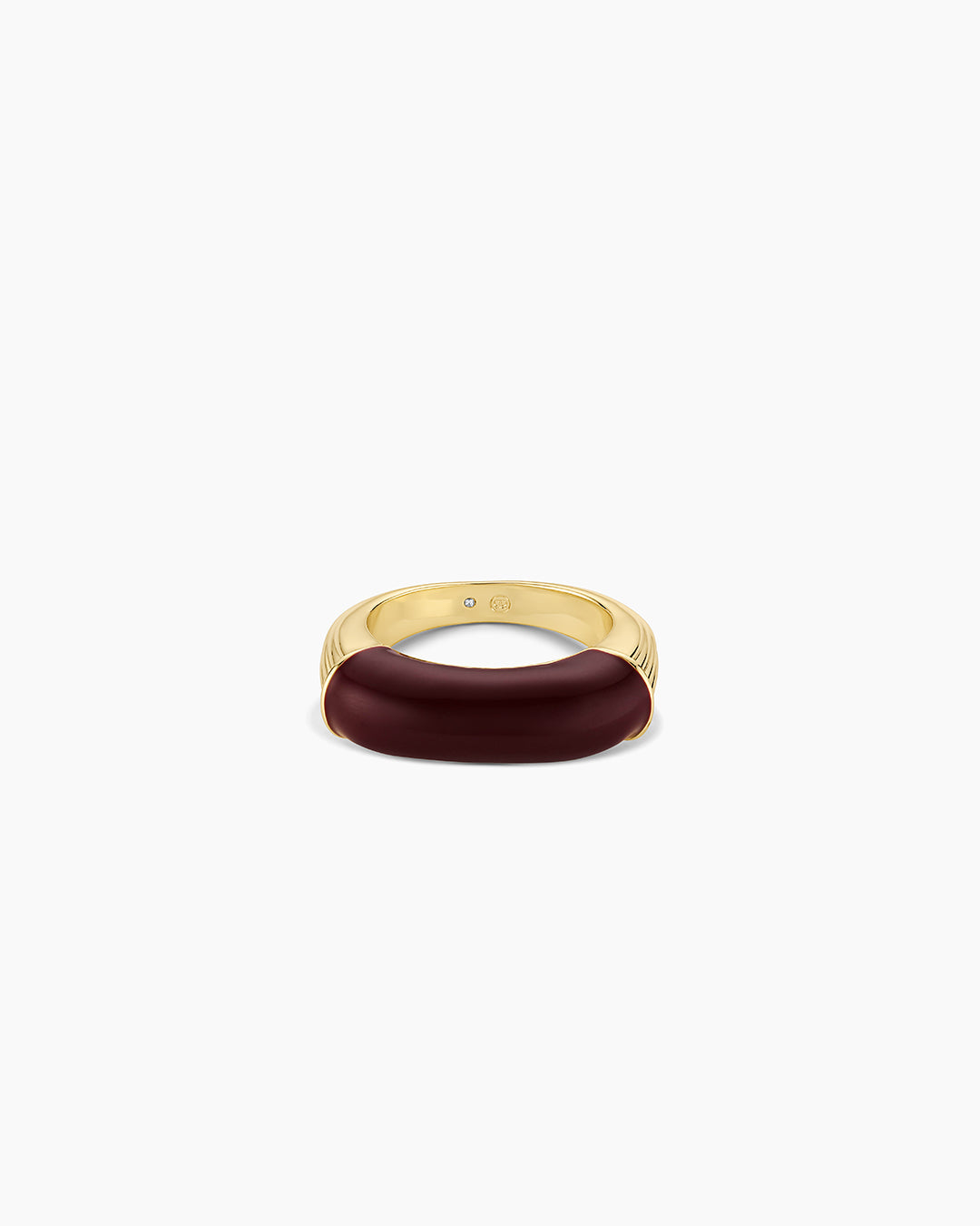 Bella Enamel Ring || option::18K Gold Plated, Burgundy
