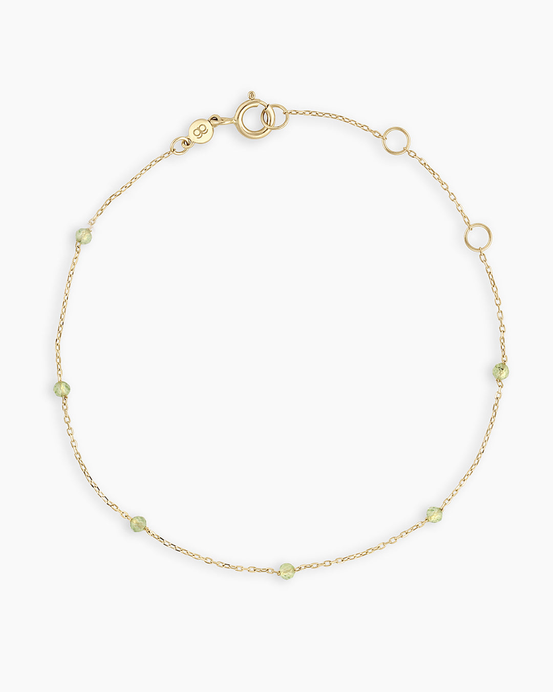 Peridot Newport Bracelet || option::14K Solid Gold, Peridot - August