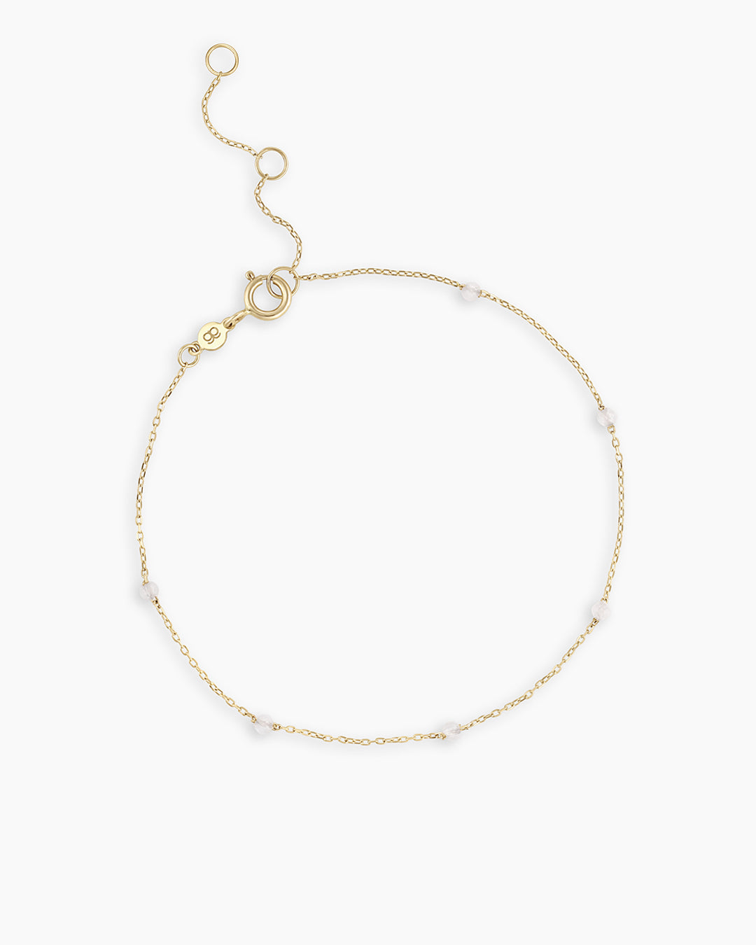 White TopazNewport Bracelet || option::14K Solid Gold, White Topaz - April