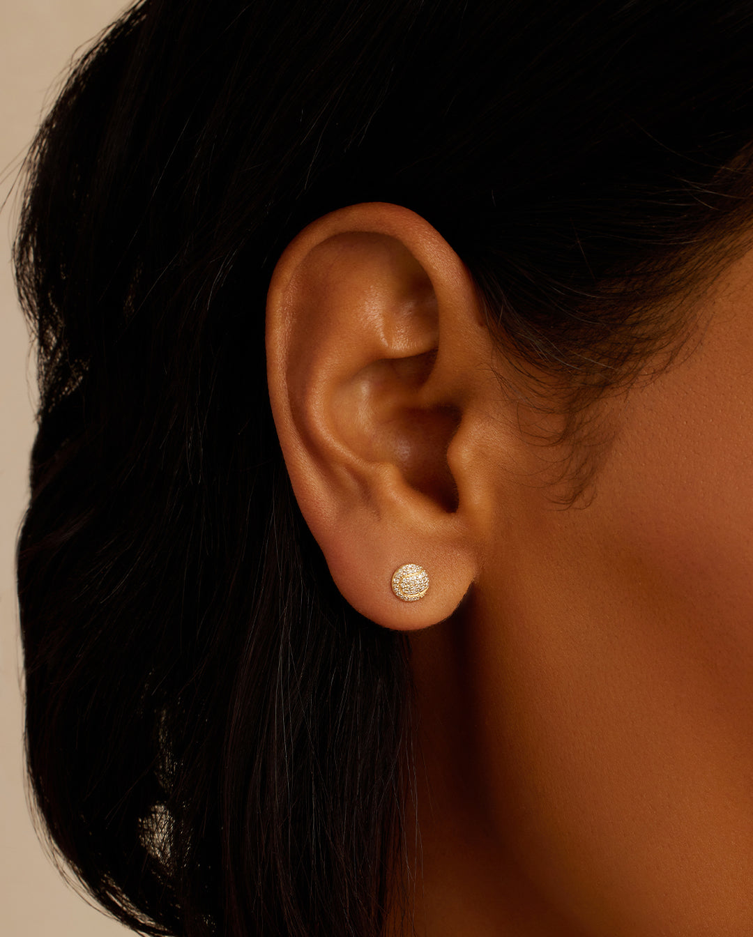 Diamond Ace Studs || option::14k Solid Gold, Single