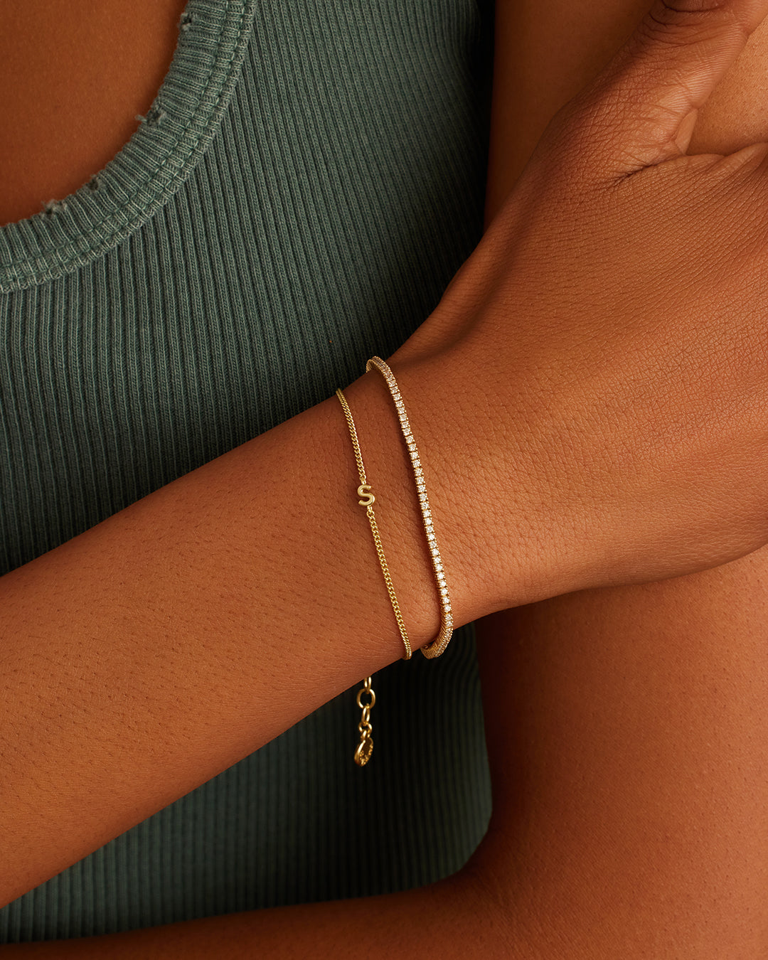 Wilder Mini Alphabet Bracelet || option::18k Gold Plated, S