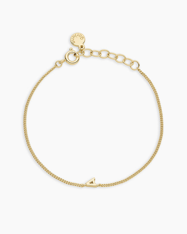 Wilder Mini Alphabet Bracelet || option::18K Gold Plated, A
