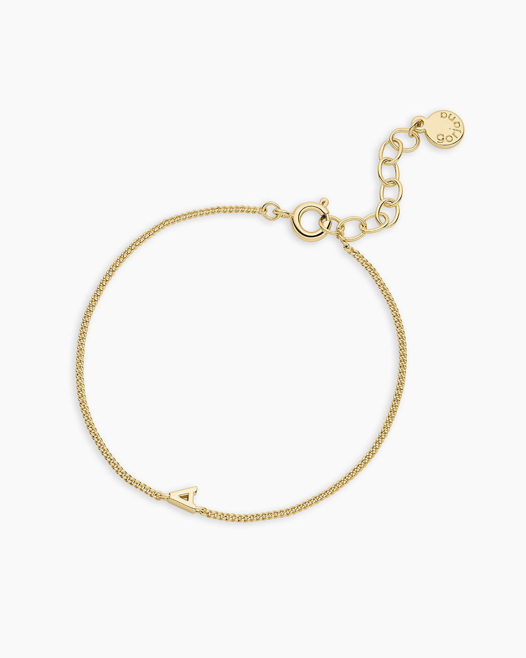 Wilder Mini Alphabet Bracelet || option::Gold Plated, A