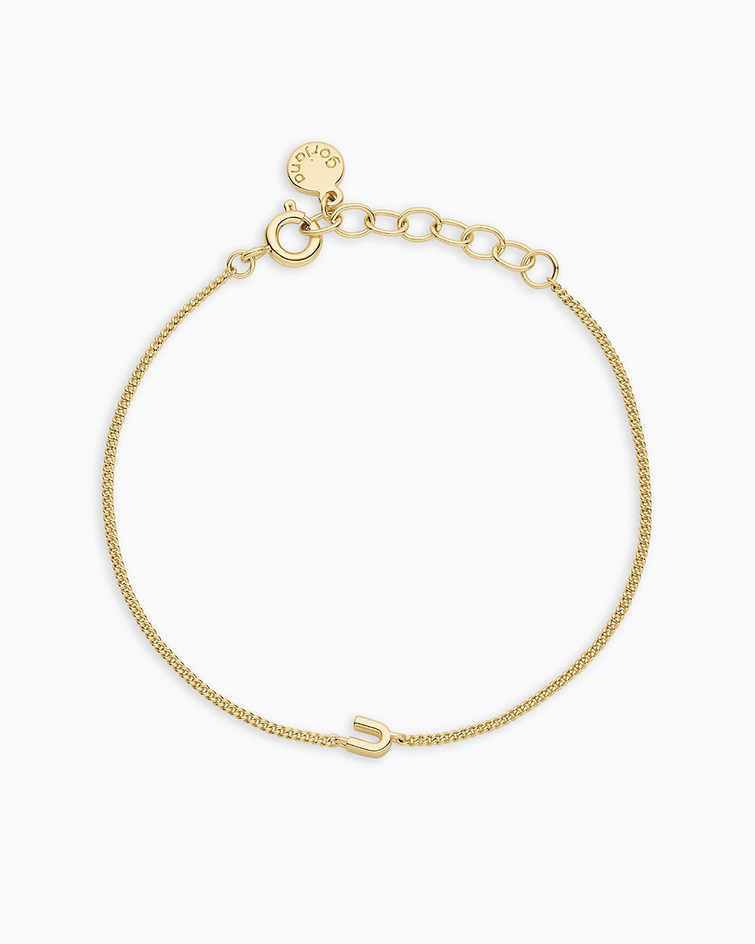 Wilder Mini Alphabet Bracelet || option::Gold Plated, U