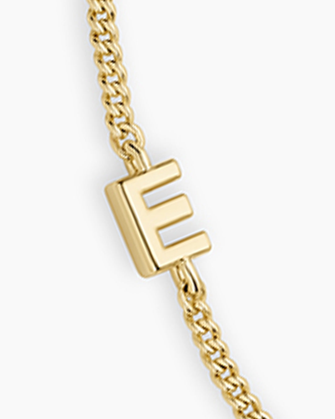 Wilder Mini Alphabet Bracelet || option::18k Gold Plated, E