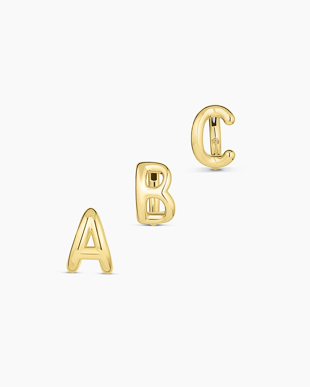 18k gold plated alphabet huggie