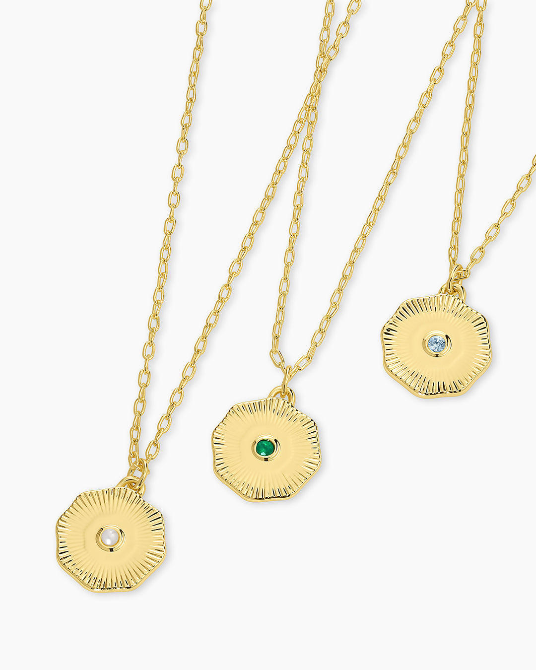 18k gold plated birthstone necklaces