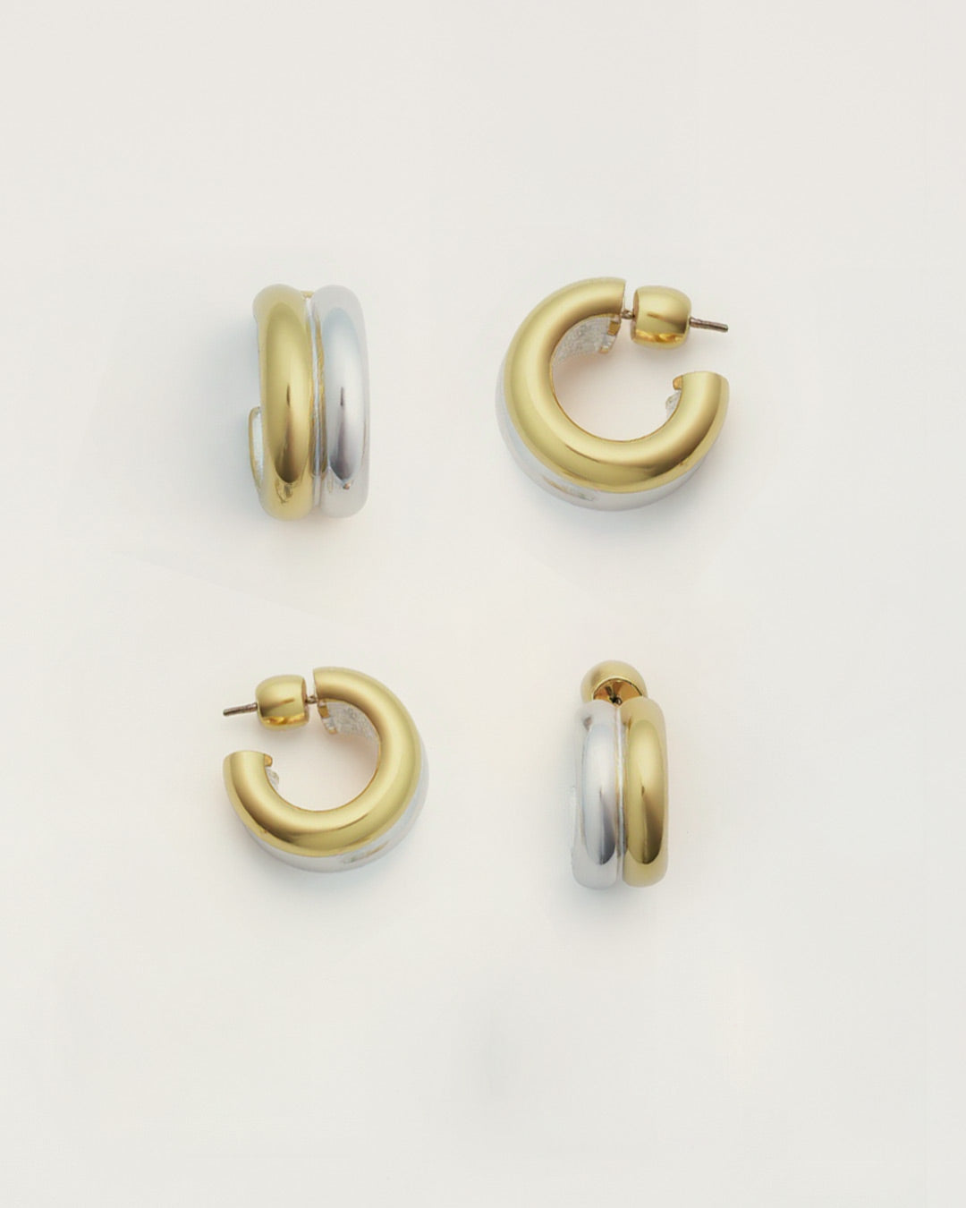 gold and silver plated hoop earrings