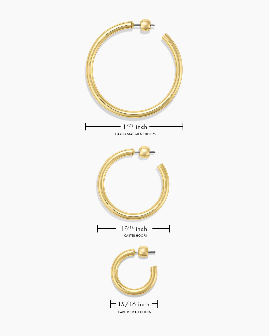 Carter Hoops || option::18k Gold Plated