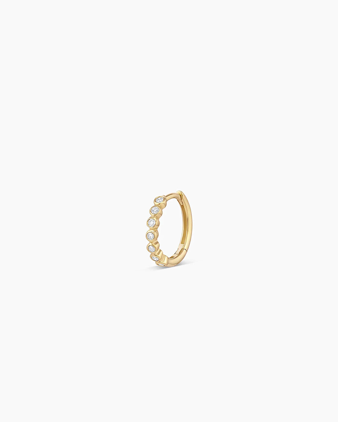 Classic Diamond Huggie || option::14k Solid Gold