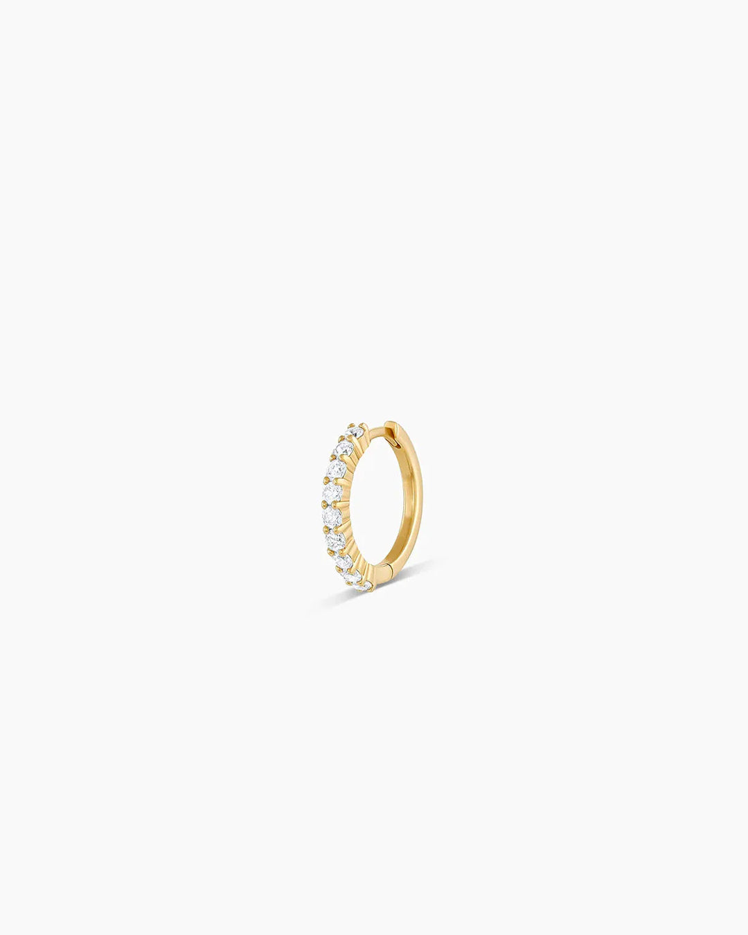 Diamond Pave 11 mm Huggie || option::14k Solid Gold, 11mm