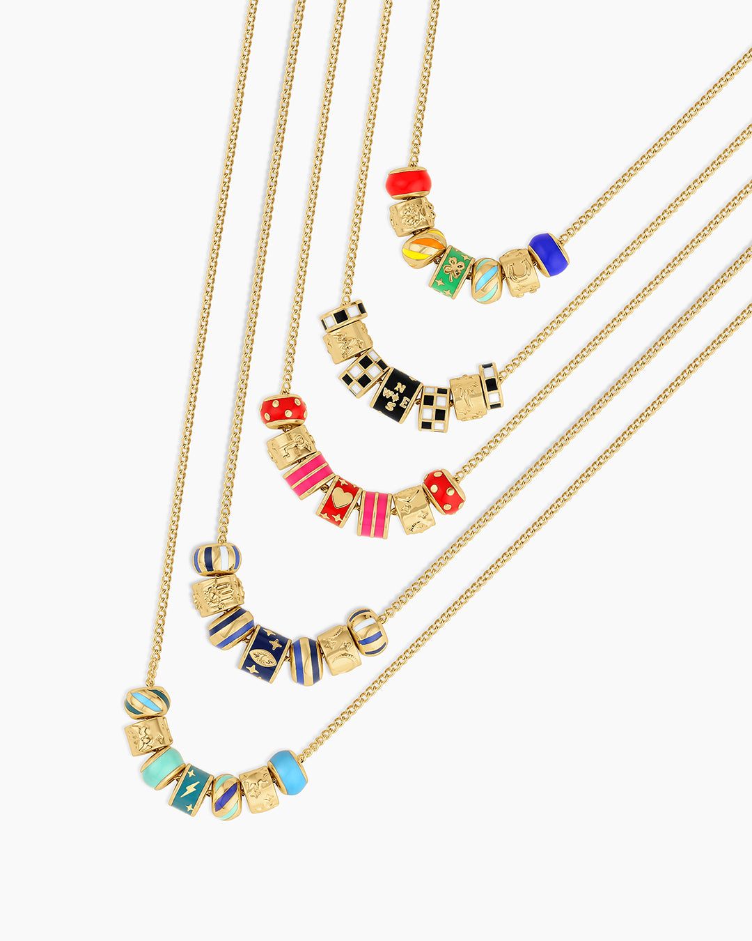 Enamel beaded necklaces