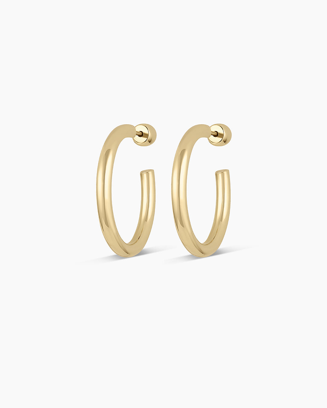 14k Gold Carter Hoops || option::14k Solid Gold, 25mm, Pair