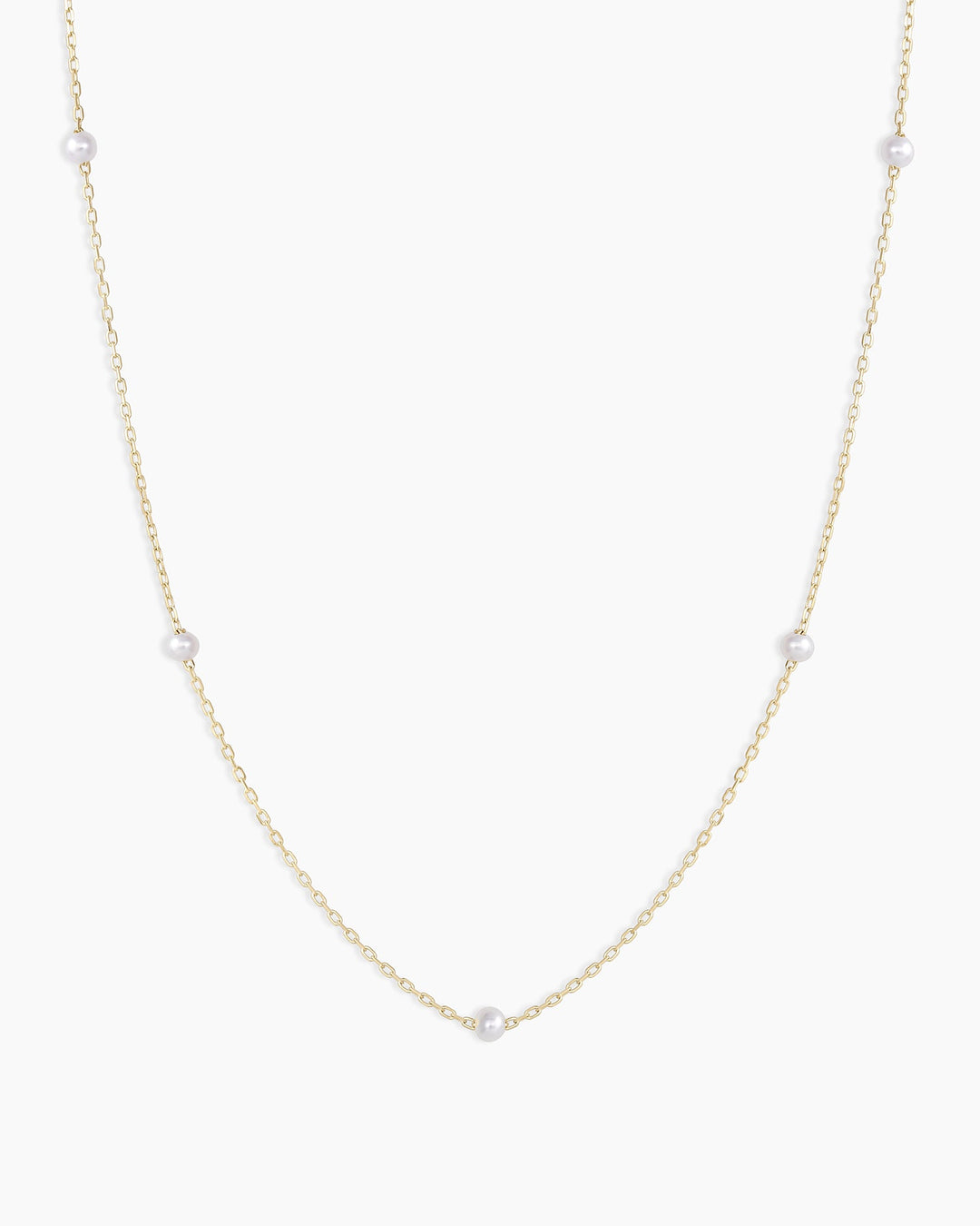 Pearl Newport Necklace || option::14k Solid Gold, Pearl - June