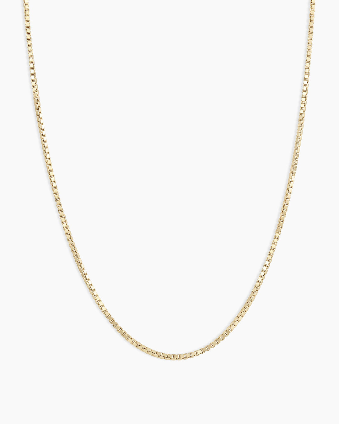 Box Chain Necklace || option::14k Solid Gold, 17 in.