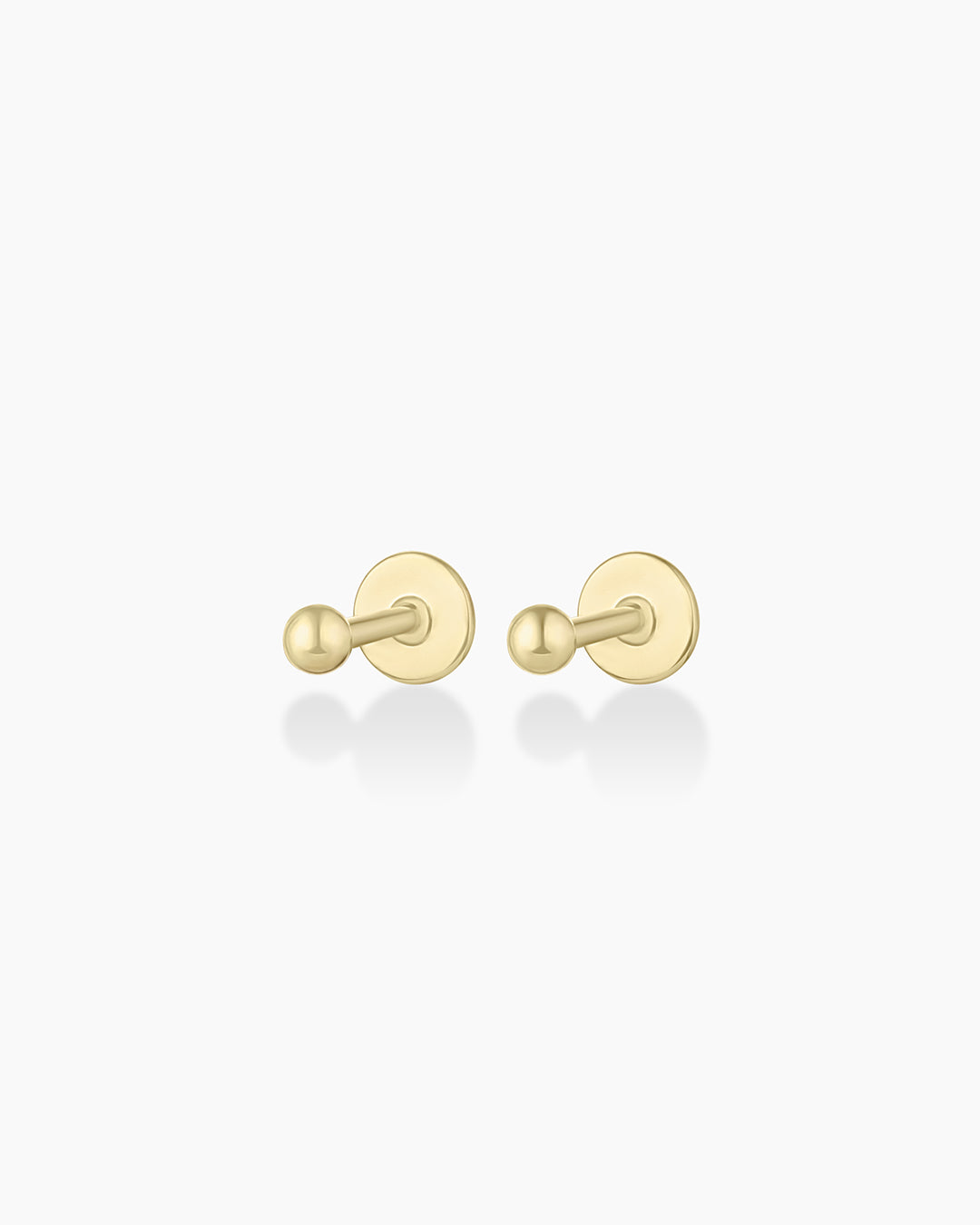 14k Gold Newport Threaded Flatback Studs || option::14k Solid Gold