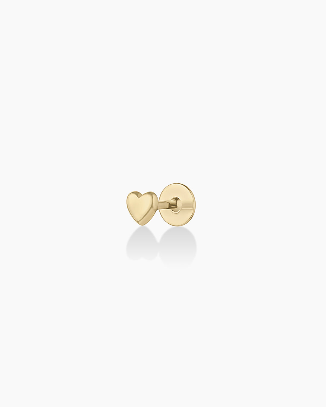 14k Gold Heart Flat Back Stud || option::14k Solid Gold