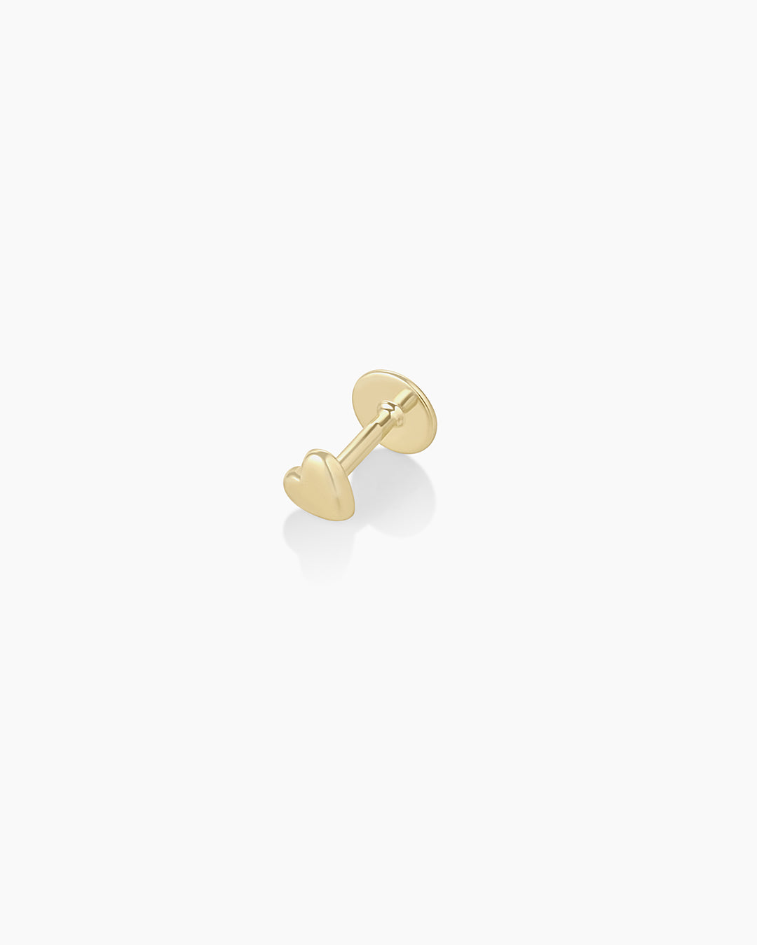 14k Gold Heart Flat Back Stud || option::14k Solid Gold