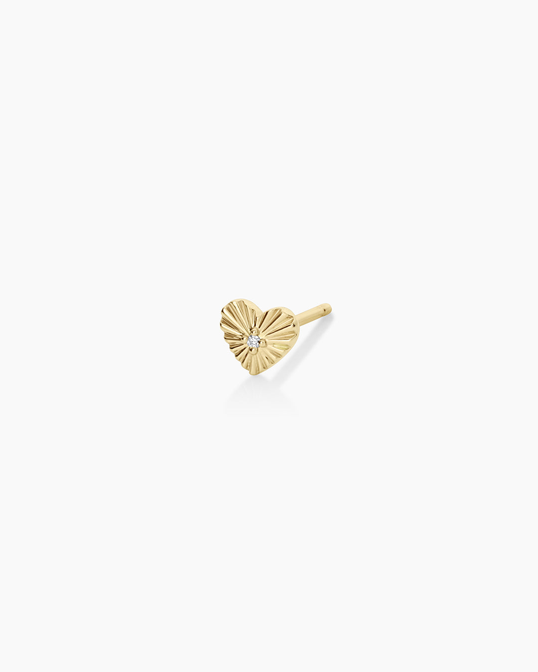 Diamond Vintage Heart Studs || option::14k Solid Gold