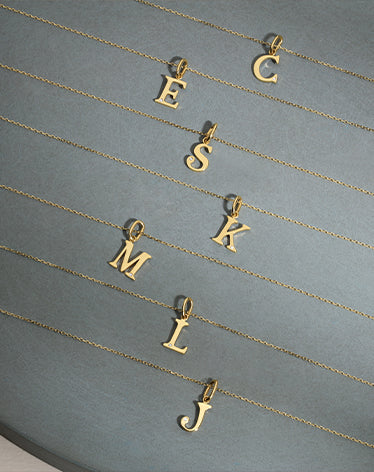 14k gold initial necklaces