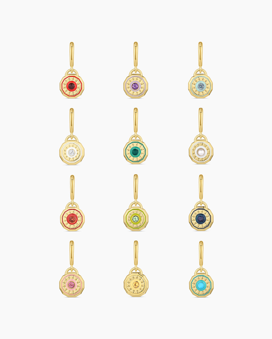 gold plated birthstone charms